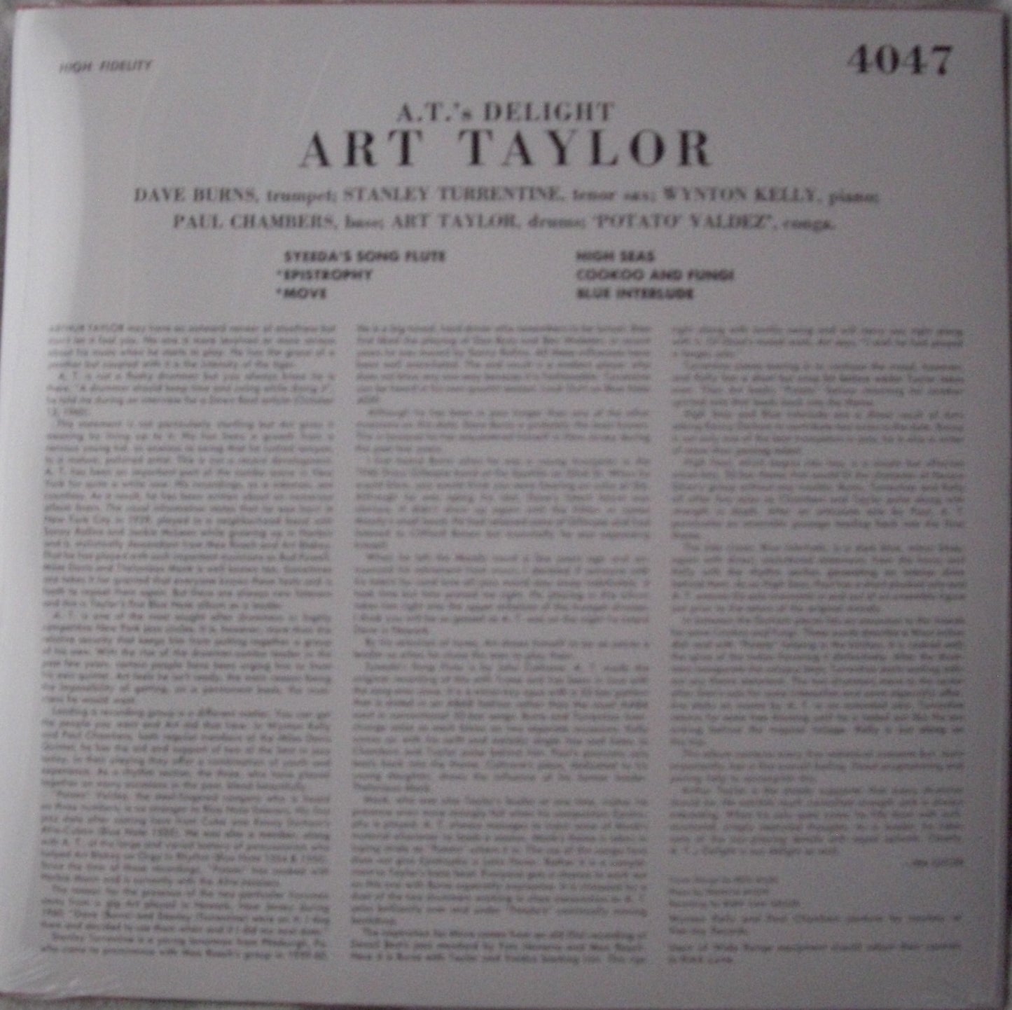 Art Taylor – A.T.’s Delight Vinyl, LP, Album, Reissue