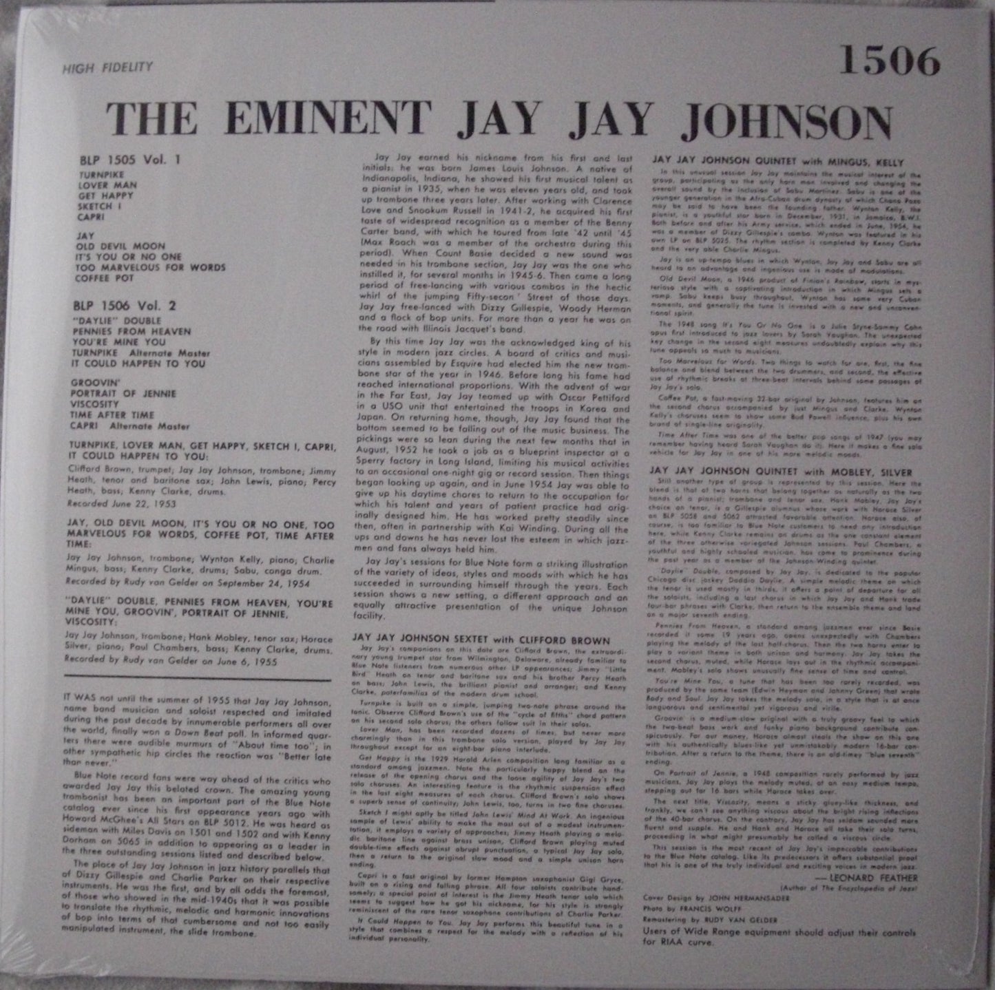 J.J. Johnson - Volume 2 Vinyl, LP, Album, Reissue