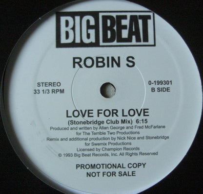 Robin S – Show Me Love / Love For Love Vinyl, 12" Single
