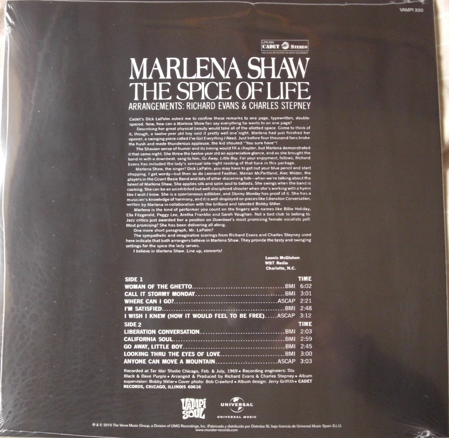 Marlena Shaw – The Spice Of Life Vinyl, LP, Album, Reissue