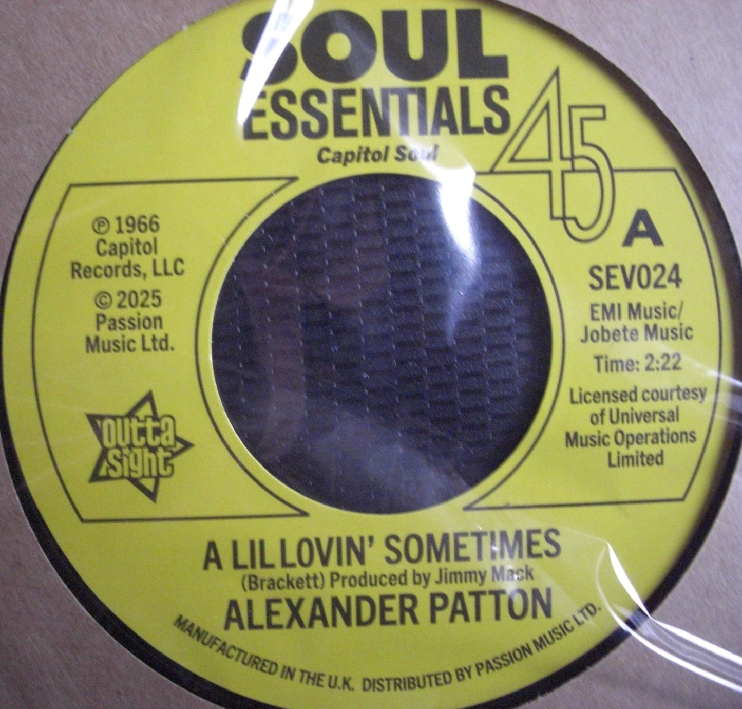 Alexander Patton – A Lil Lovin' Sometimes / True Love Vinyl, 7", Reissue