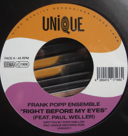The Frank Popp Ensemble – Right Before My Eyes Vinyl, 7"