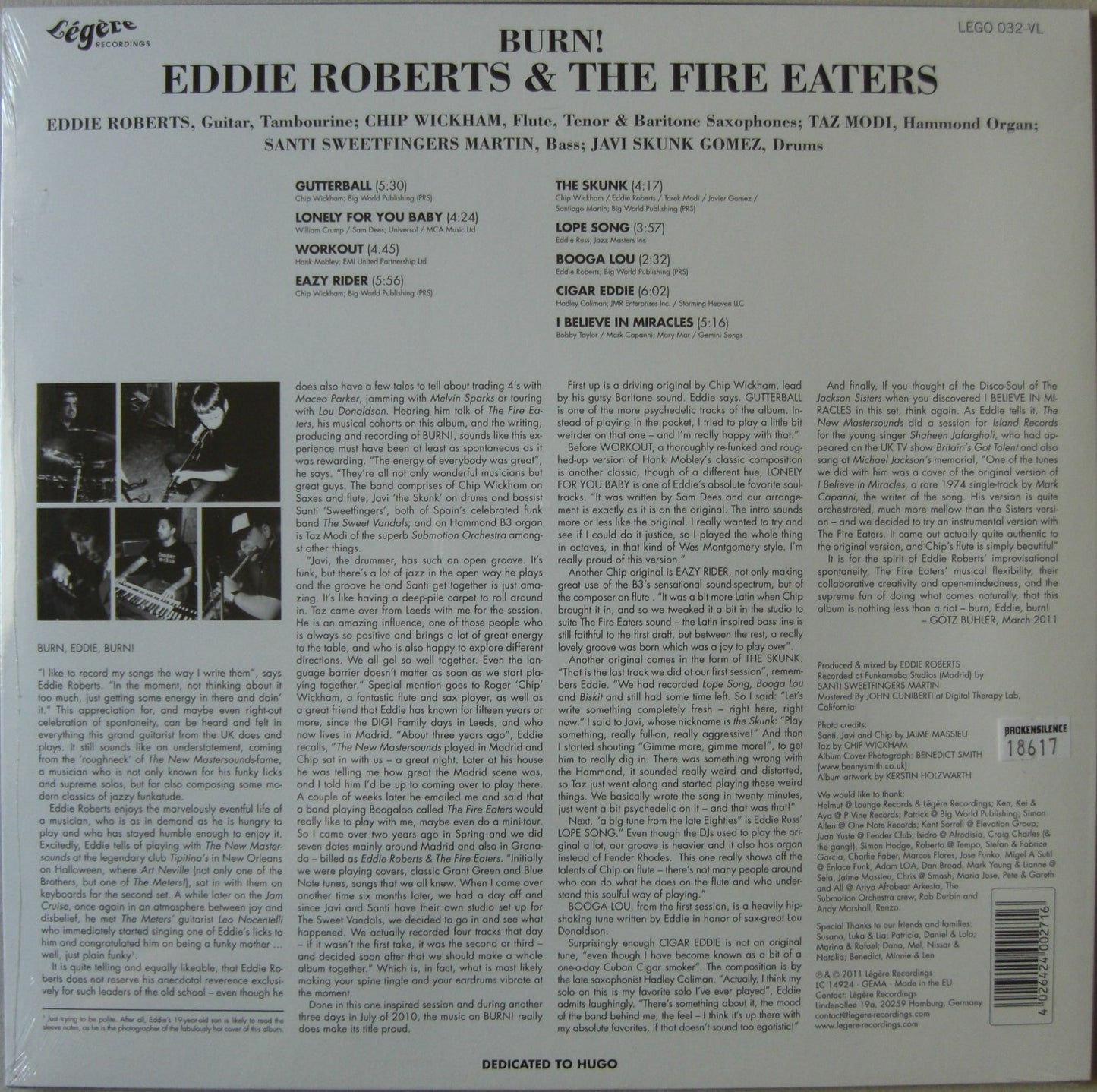 Eddie Roberts &amp; The Fire Eaters – Burn! Vinyl, LP, Album, Limited Edt red
