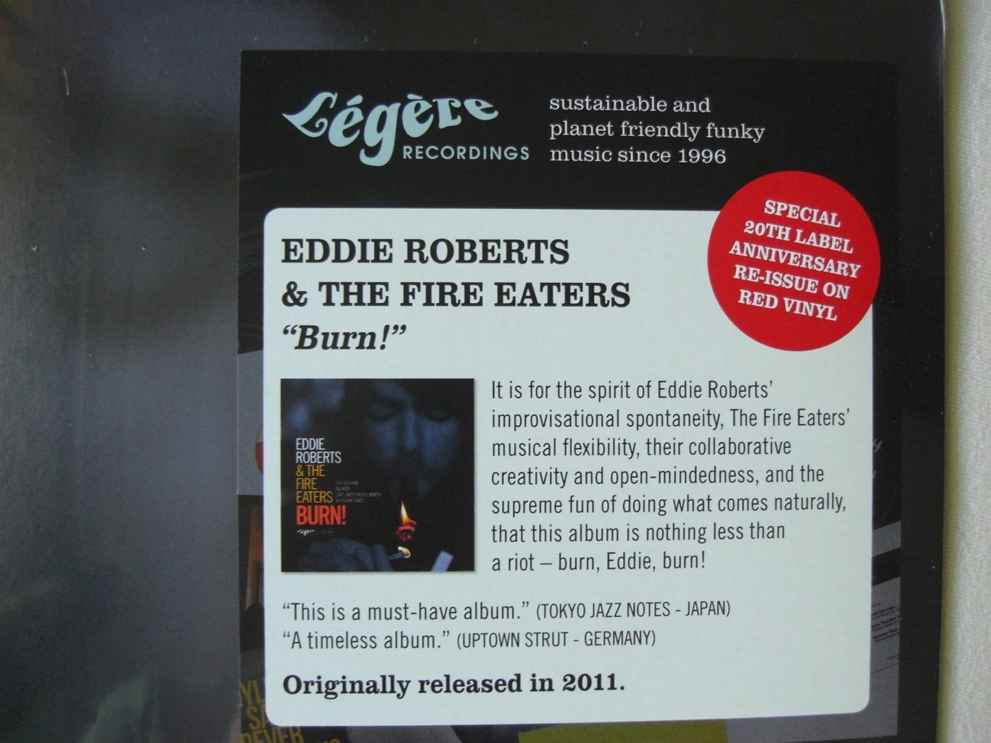 Eddie Roberts &amp; The Fire Eaters – Burn! Vinyl, LP, Album, Limited Edt red