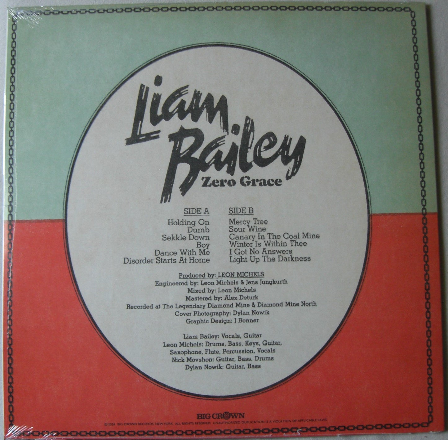 Liam Bailey – Zero Grace Vinyl, LP, Album, Limited Edt seaglass