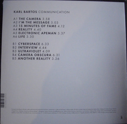 Karl Bartos – Communication Vinyl, LP, Album, Reissue