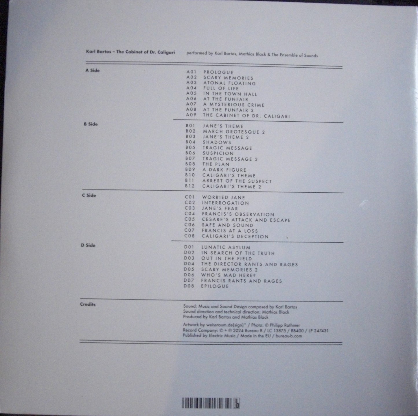 Karl Bartos – The Cabinet Of Dr. Caligari 2x Vinyl, LP, Album