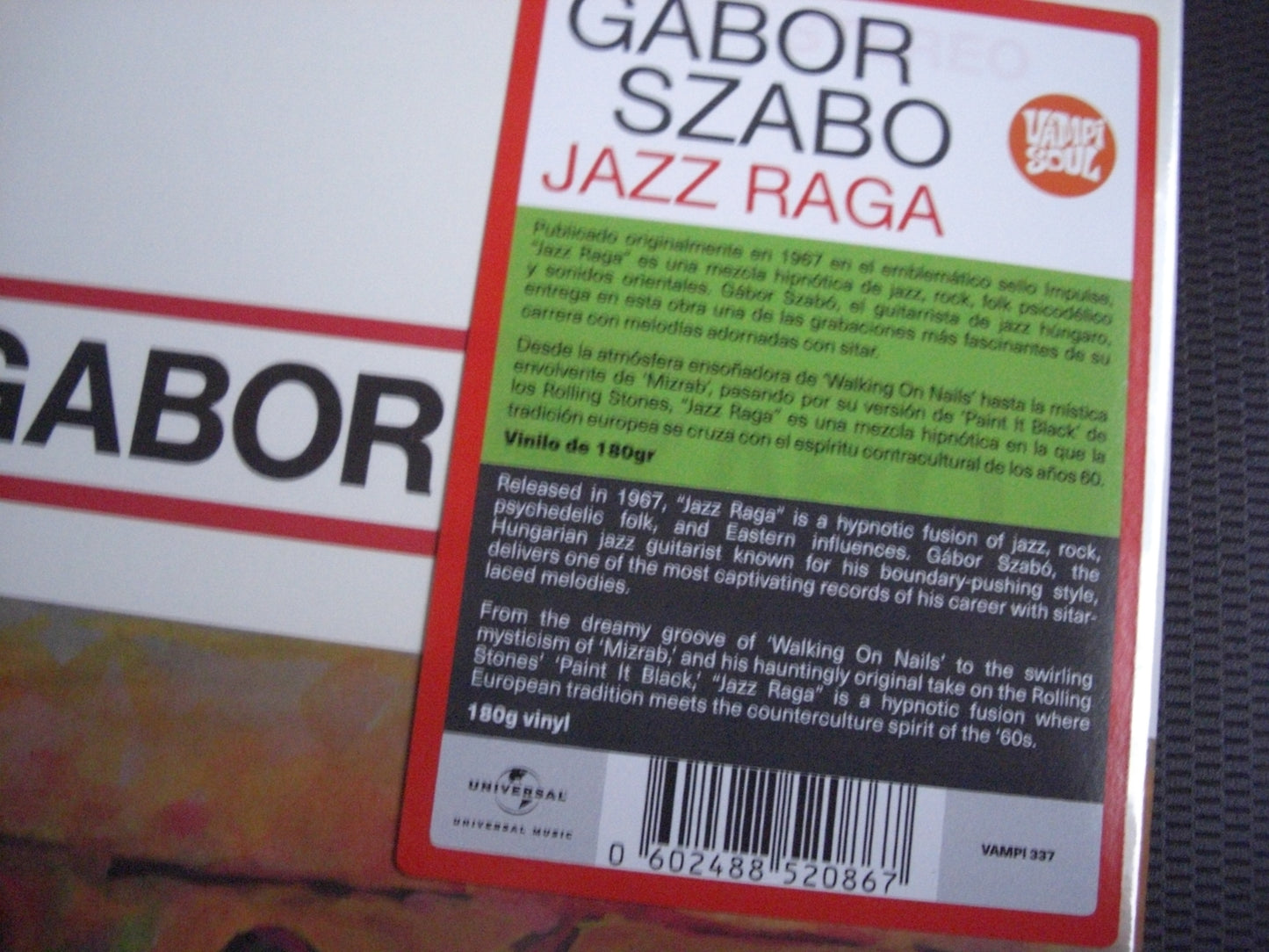 Gabor Szabo - Jazz Raga Vinyl, LP, Album, Reissue, 180g