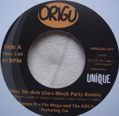 Thomas D x Flo Mega & The KBCS feat. Gu - Hier, Für Dich Vinyl, 7" Limited