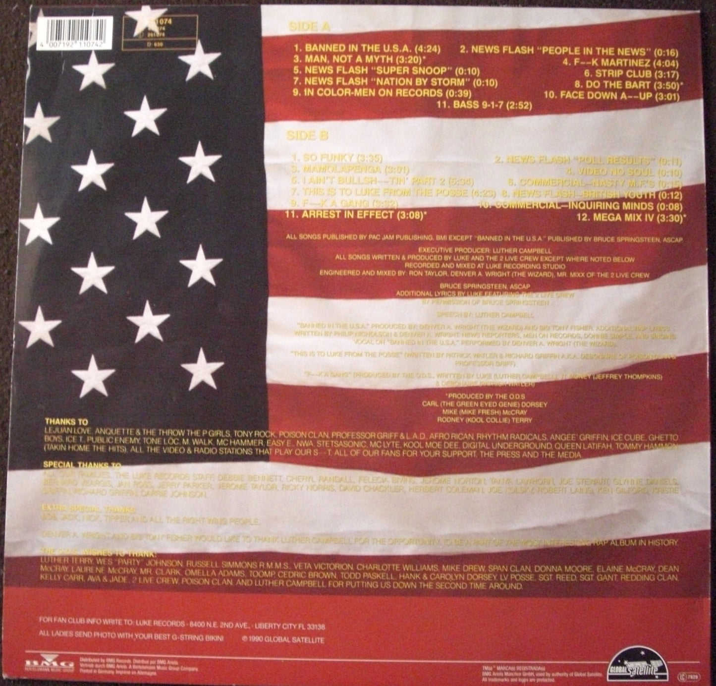 Luke feat. The 2 Live Crew – Banned In The U.S.A. - The Luke LP Vinyl, LP, Album 1990