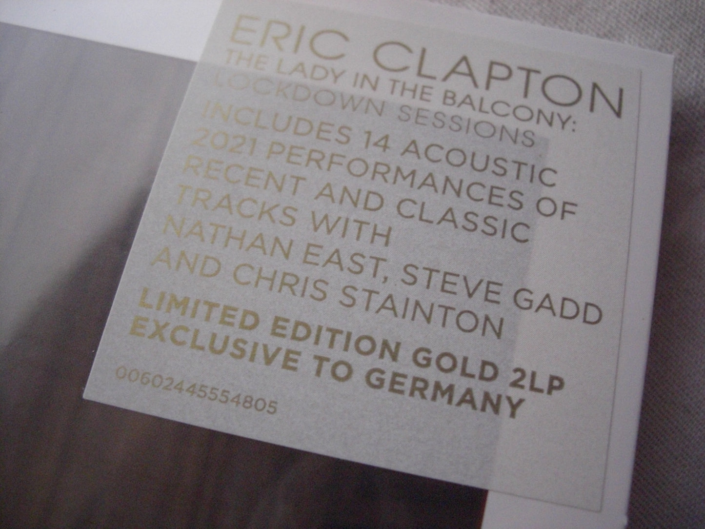 Eric Clapton – The Lady In The Balcony: Lockdown Sessions 2x Vinyl, LP, Album, Limited Edt gold