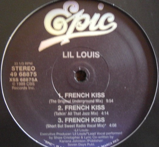 Lil Louis – French Kiss Vinyl, 12" Single