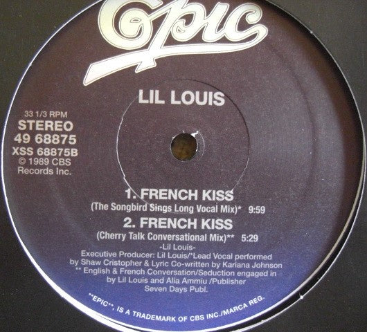 Lil Louis – French Kiss Vinyl, 12" Single