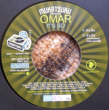 Omar – It's So Vinyl, 7" numbered