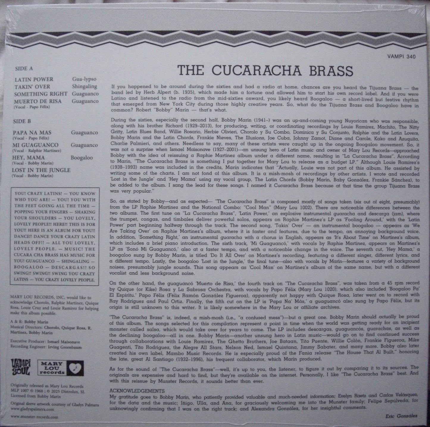 La Cucaracha Brass – The Cucaracha Brass Vinyl, LP, Album, Reissue