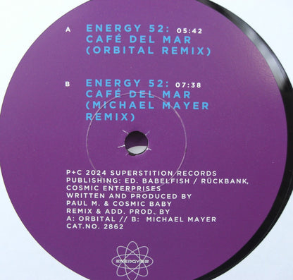 Energy 52 – Café Del Mar Vinyl, 12" Maxi (Orbital/ Michael Mayer)