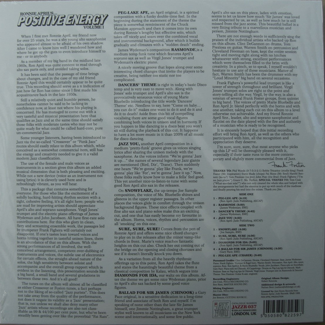 Ronnie April's – Positive Energy Volumen 1 Vinilo, LP, Álbum, Edición limitada
