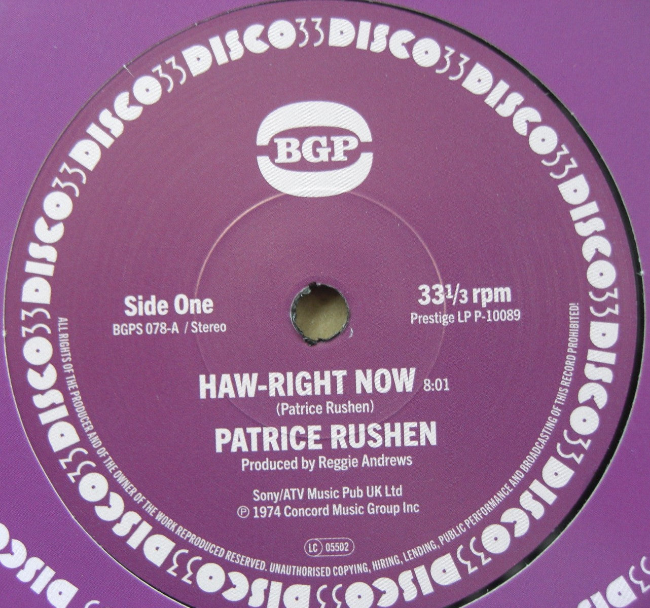 Patrice Rushen – Haw-Right Now / Kickin' Back 7"