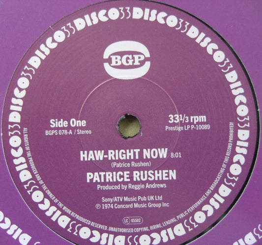 Patrice Rushen – Haw-Right Now / Kickin' Back 7"
