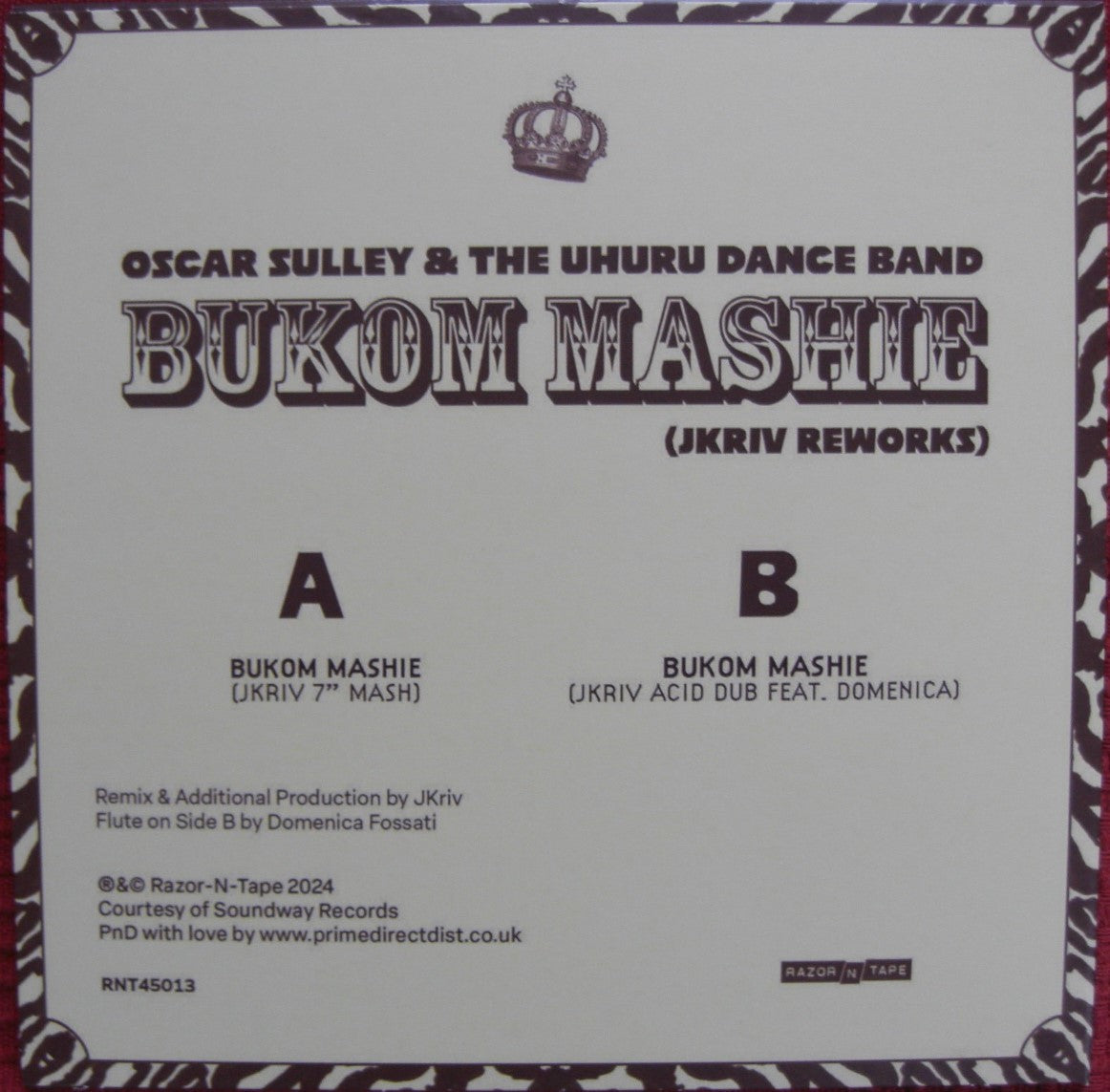 Oscar Sulley & The Uhuru Dance Band – Bukom Mashie 7"