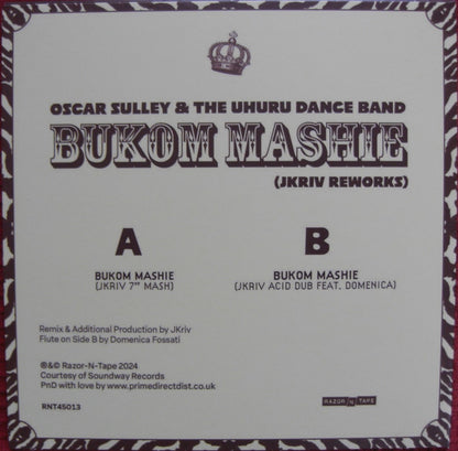 Oscar Sulley & The Uhuru Dance Band – Bukom Mashie 7"