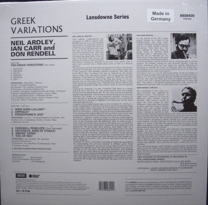 Neil Ardley / Ian Carr / Don Rendell – Greek Variations & Other Aegean Exercises Vinyl, LP, Album, Reissue