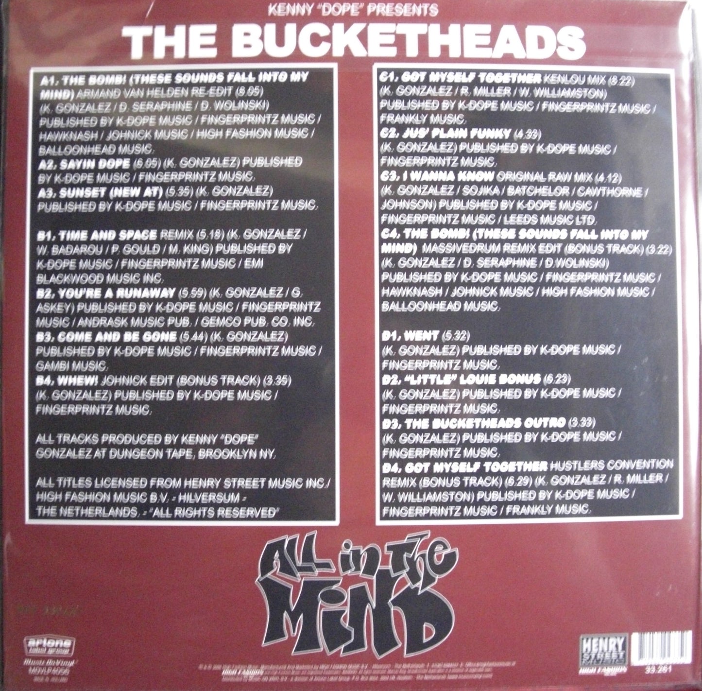 The Bucketheads – All In The Mind 2x Vinyl, LP, Album, Reissue, Expanded Edt RSD 2026