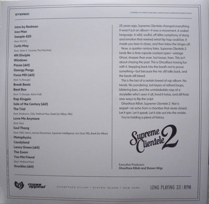 Ghostface Killah - Supreme Clientele 2 Vinyl, 2x LP, Album black