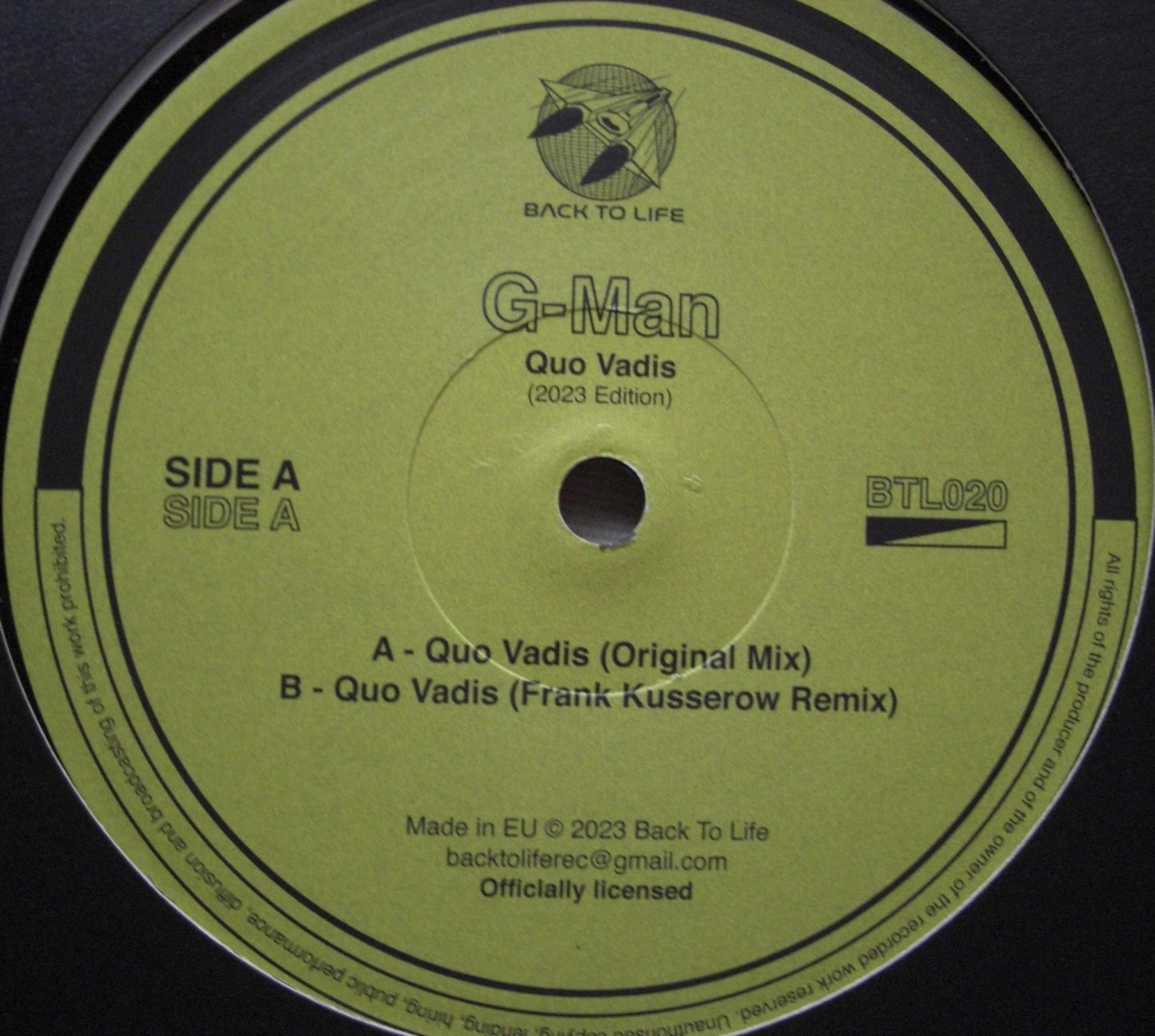 G-Man – Quo Vadis Vinyl, 12", Reissue