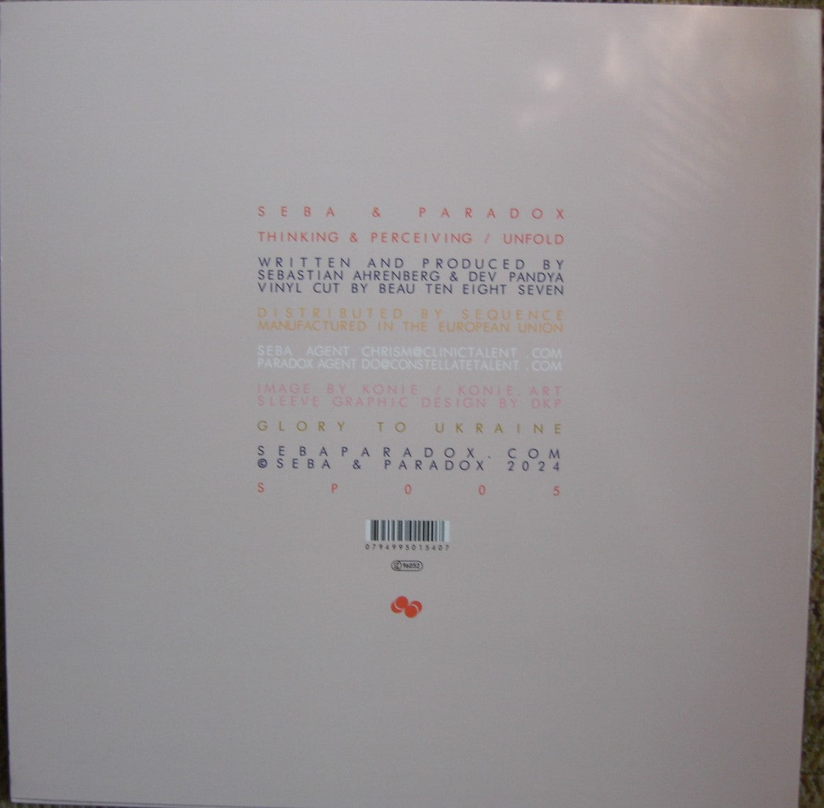 Seba & Paradox – Thinking & Perceiving / Unfold Vinyl, 12" Single