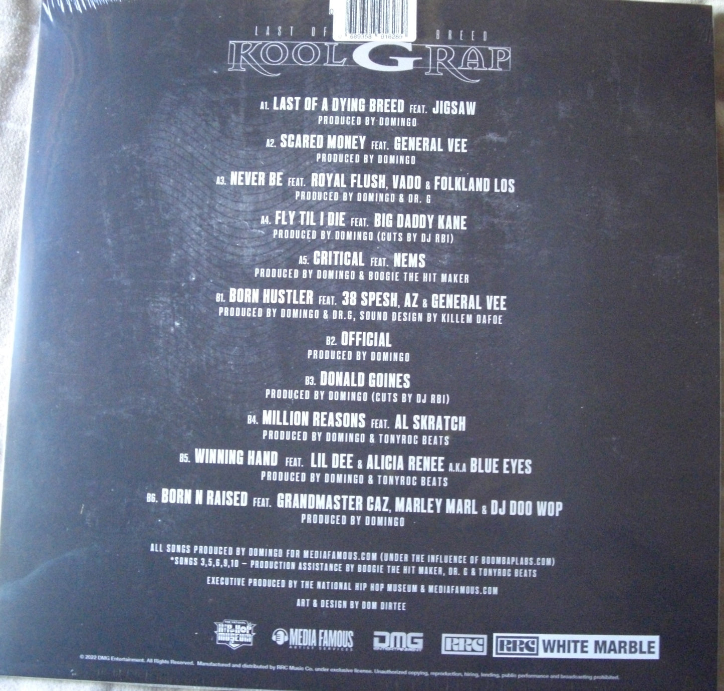 Kool G Rap – Last Of A Dying Breed Vinyl, LP, Limited Edition, Reissue white