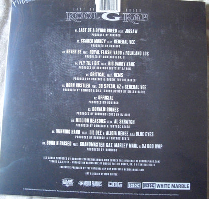 Kool G Rap – Last Of A Dying Breed Vinyl, LP, Limited Edition, Reissue white