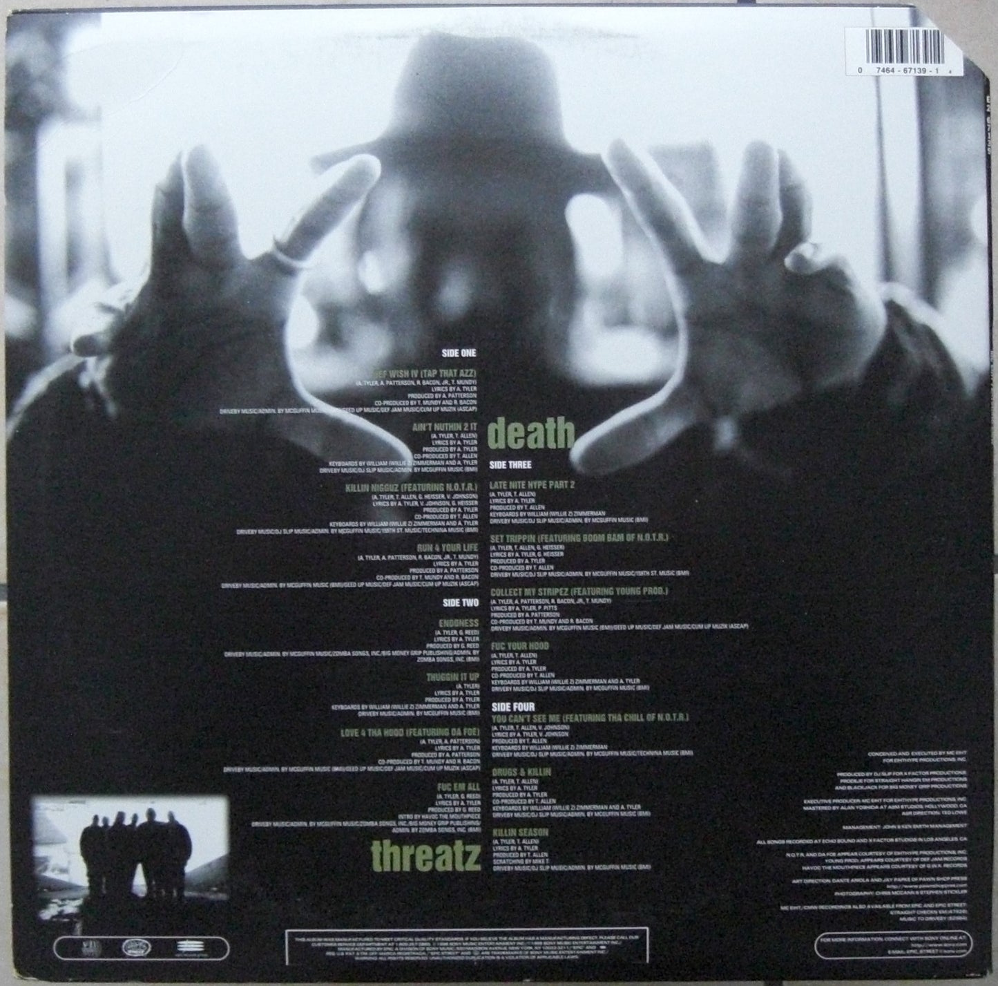 MC Eiht Featuring CMW – Death Threatz 2 x Vinyl, LP Album US 1996