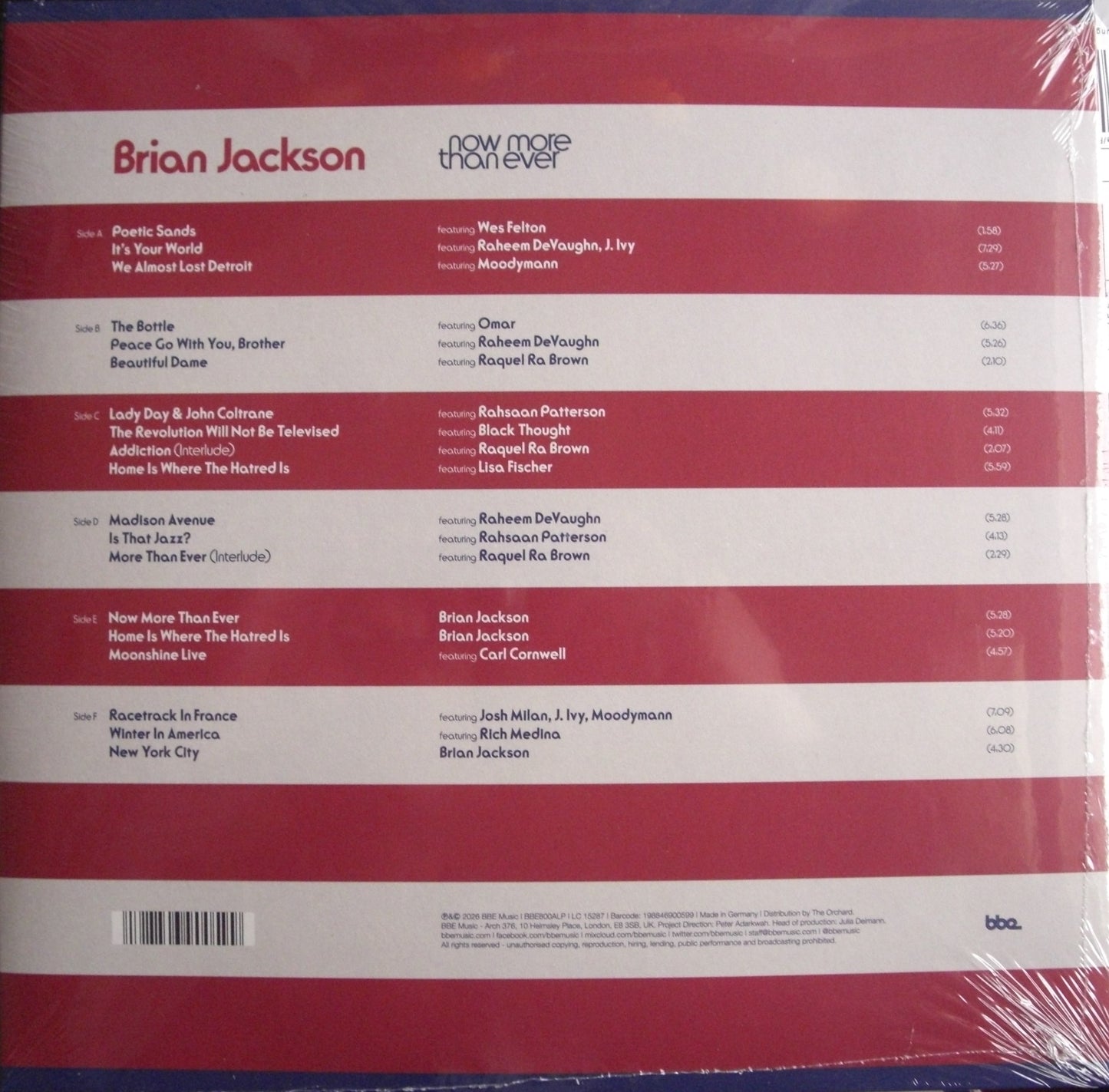 Brian Jackson - Now More Than Ever 3x Vinyl, LP, Album