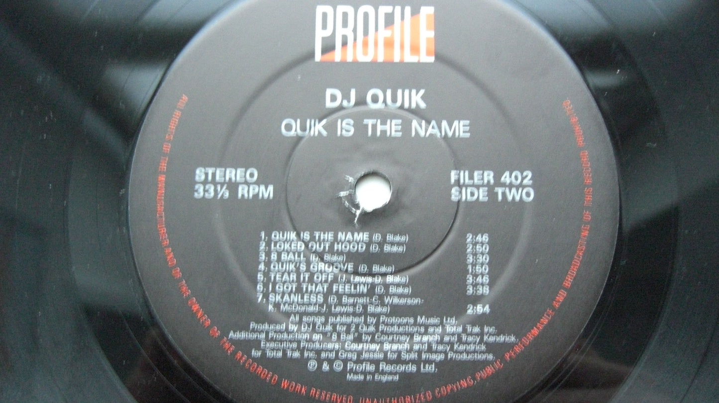 DJ Quik – Quik es el nombre Vinilo, LP, Álbum Reino Unido 1991