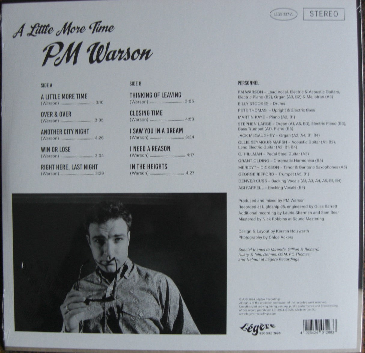 PM Warson – A Little More Time Vinyl, LP, Album Limited Edt blue