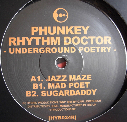 Phunkey Rhythm Doctor Aka Cari Lekebusch - Underground Poetry Vinyl, 12", Reissue