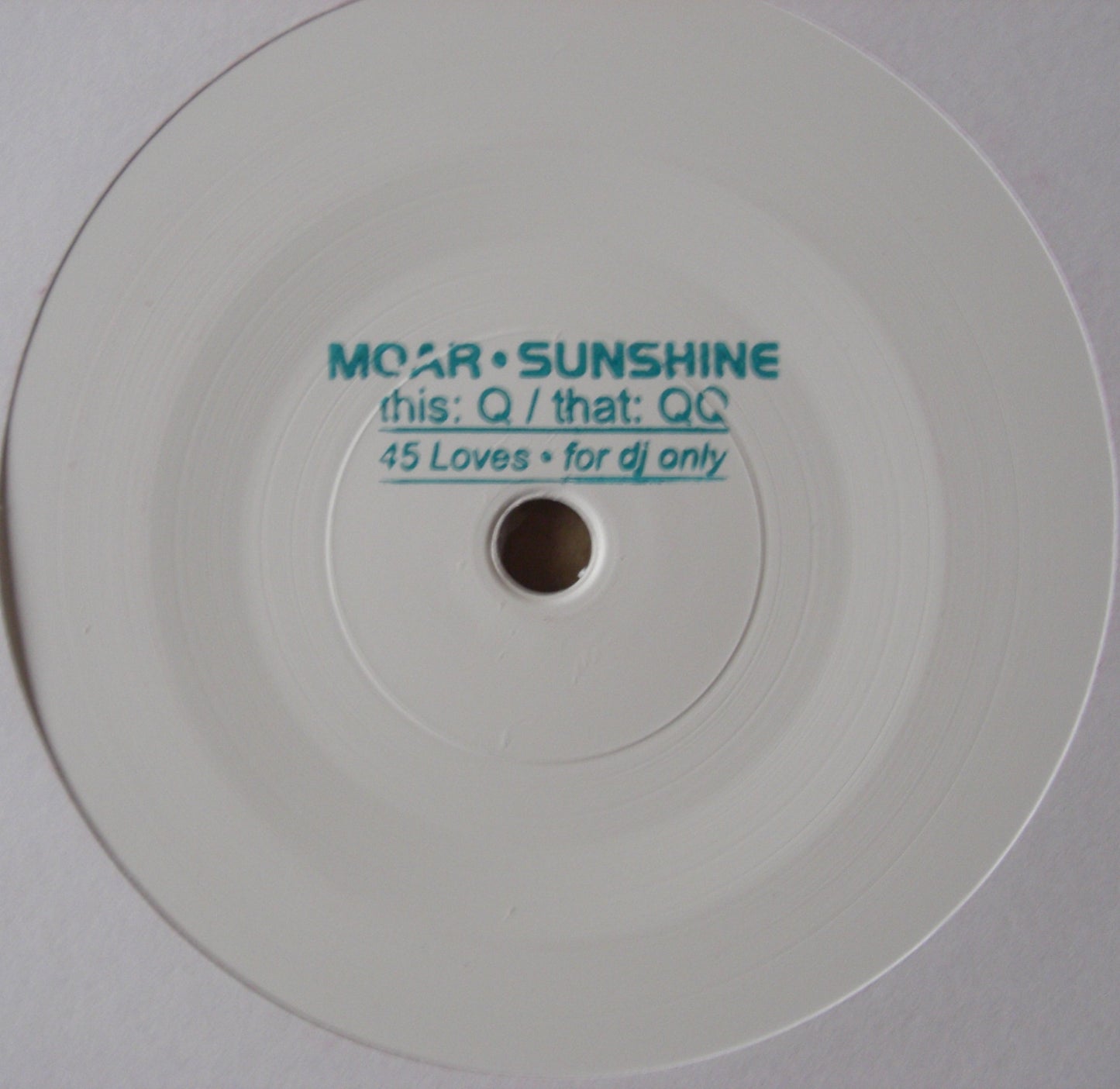 Moar - Sunhine (Q-QQ) Vinyl, 7", White