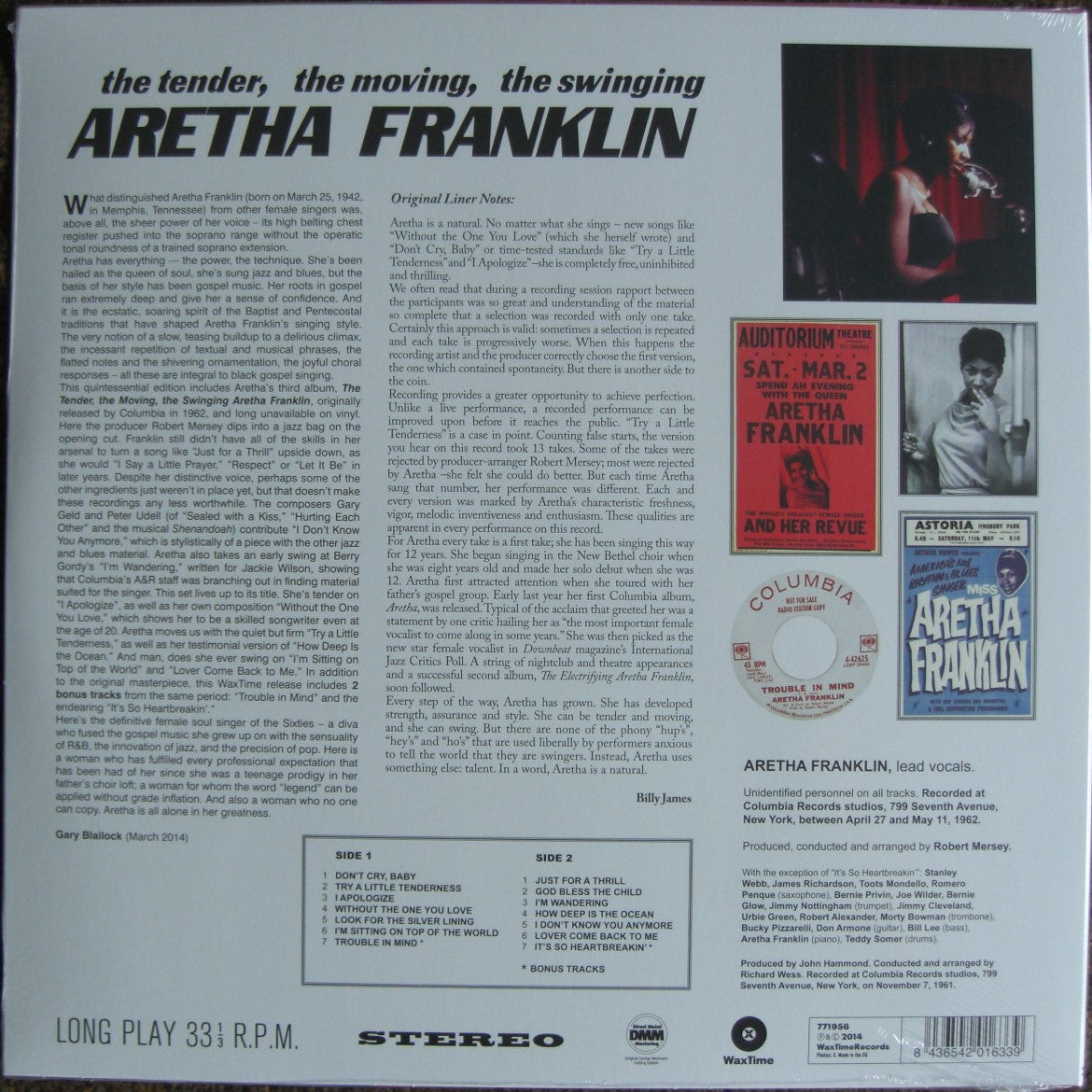 Aretha Franklin – The Tender, The Moving, The Swinging Aretha Franklin Vinyl, LP, Album