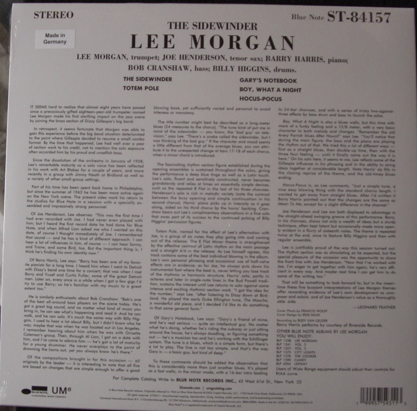 Lee Morgan – The Sidewinder Vinyl, LP, Album, Reissue 140g