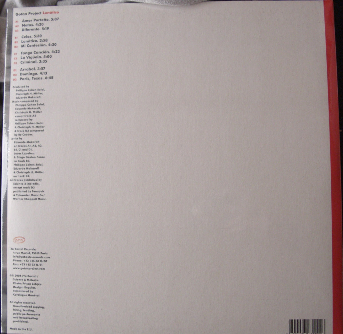 Gotan Project – Lunático 2x Vinyl, LP, Album, Reissue