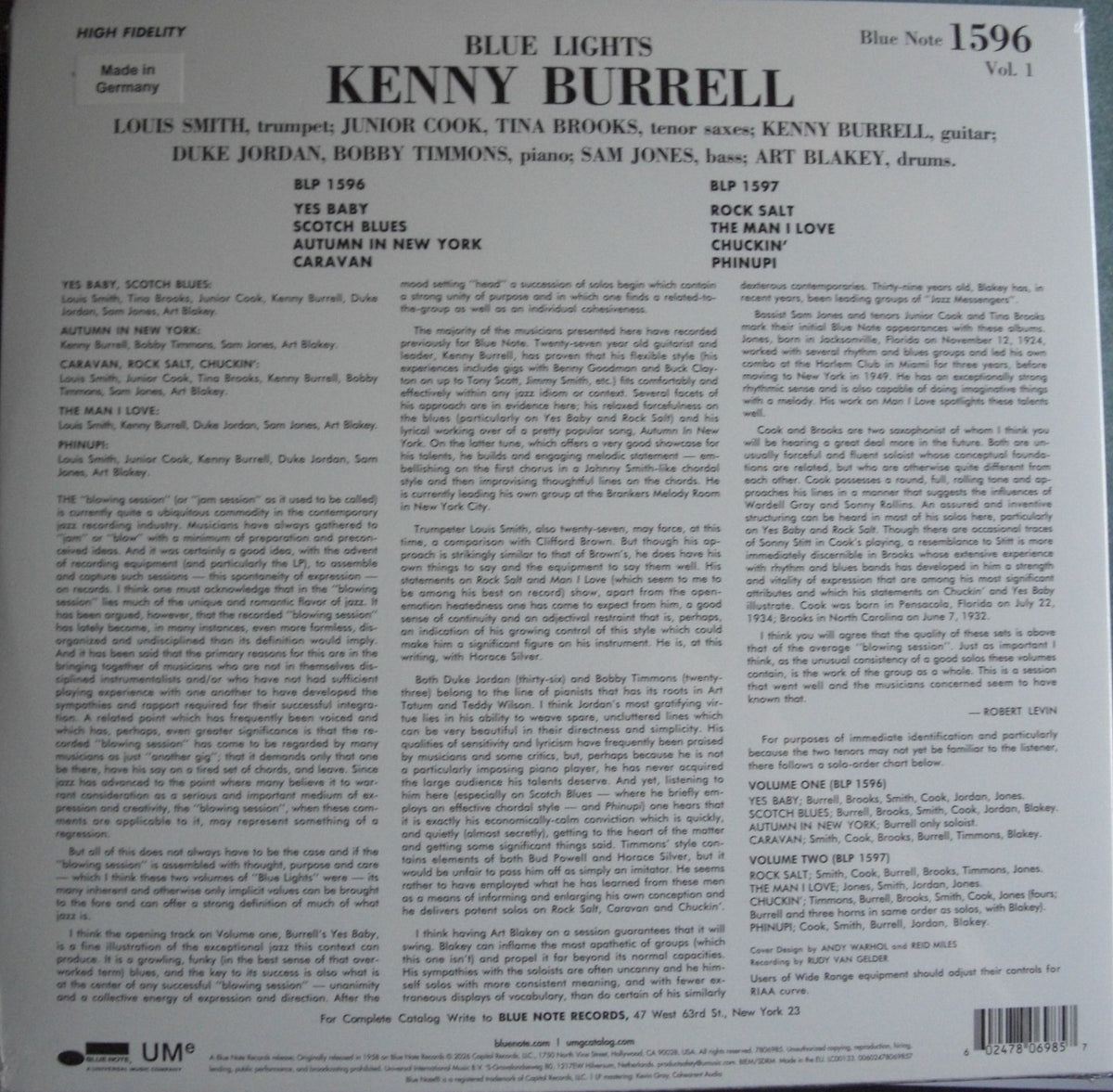 Kenny Burrell – Blue Lights, Vol 1 Vinyl, LP, Album, Reissue, 180g