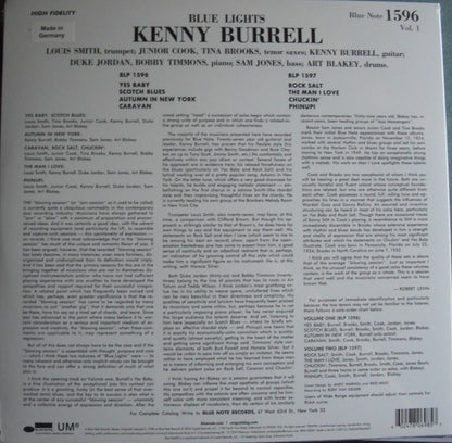 Kenny Burrell – Blue Lights, Vol 1 Vinyl, LP, Album, Reissue, 180g