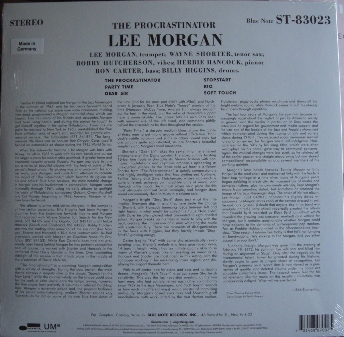 Lee Morgan – The Procrastinator Vinyl, LP, Álbum, Reedición 180g