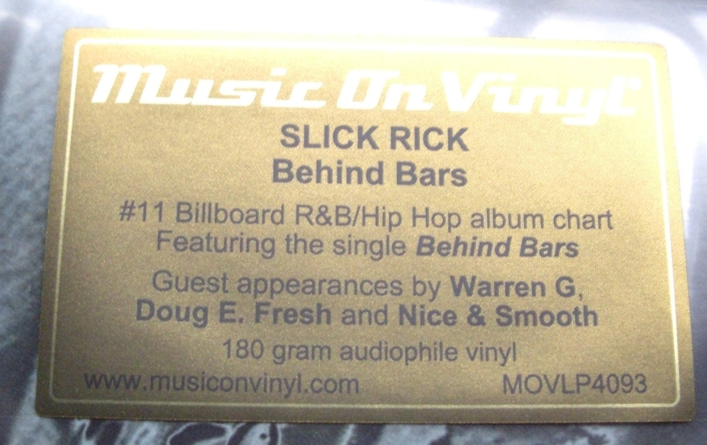 Slick Rick – Behind Bars Vinyl, LP, Album, Reissue