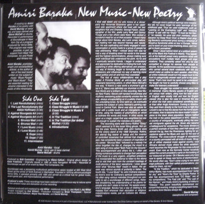 Amiri Baraka, Leroi Jones With David Murray And Steve McCall – New Music - New Poetry Vinyl, LP, Album, Reissue