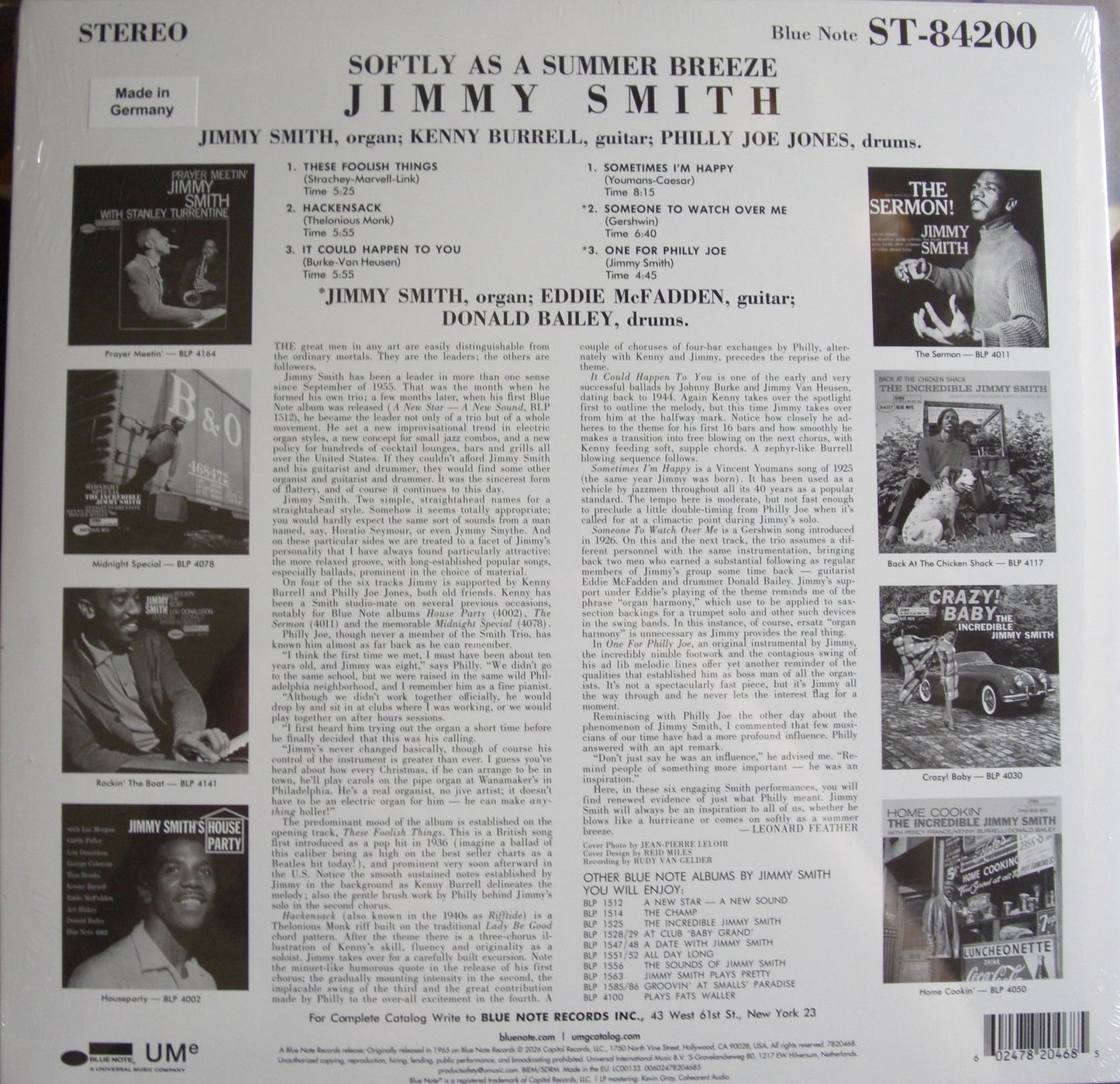 Jimmy Smith – Softly As A Summer Breeze Vinyl, LP, Album, Reissue, 180g