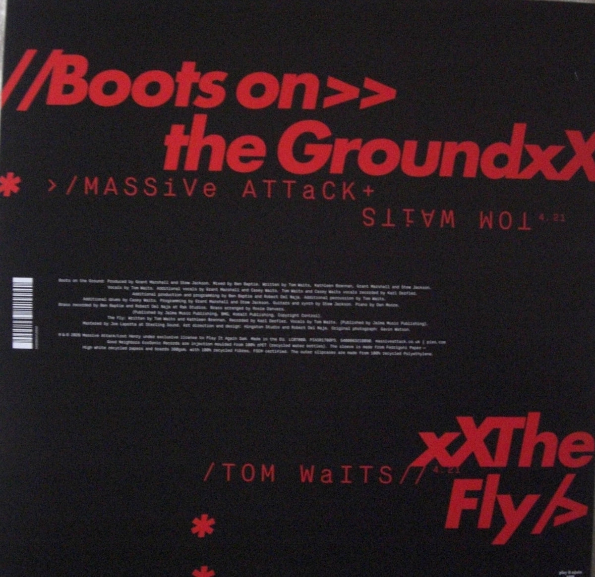 Massive Attack & Tom Waits - Boots On The Ground / The Fly Vinyl, 12", 180g, blue