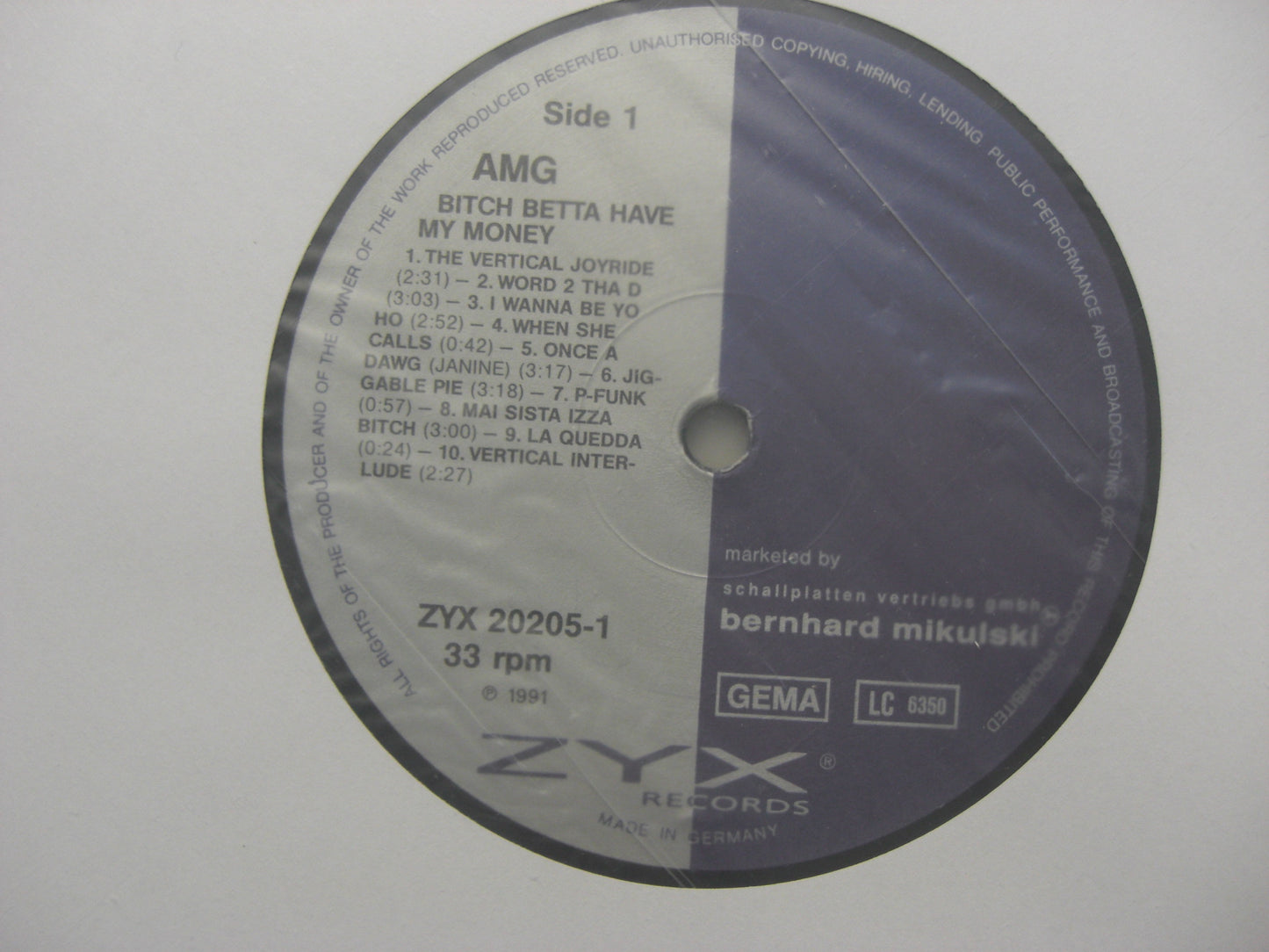 AMG – Bitch Betta Have My Money Vinyl, LP, Album EU 1991