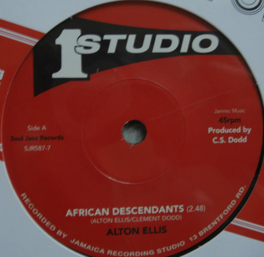 Alton Ellis / Freedom Singers – African Descendants / Black Is Black Vinilo, 7", Reedición